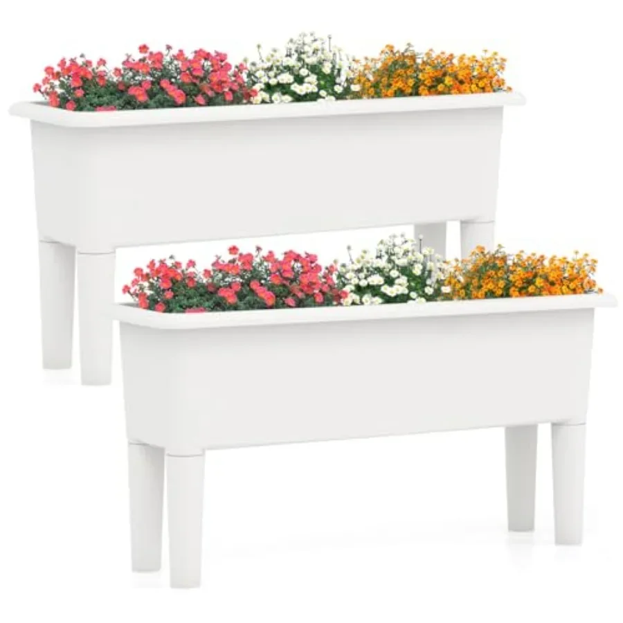 2개 세트의 야외용 높이 조절형 화분, 분리 가능한 다 - Self-Watering Planter 리뷰 및 가격